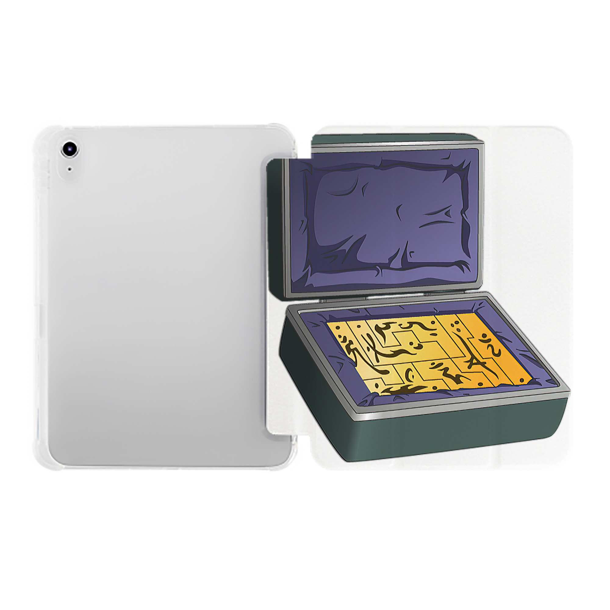 （画像用） 遊☆戯☆王 Yu-Gi-Oh! IPad ケース ペン収納付き 三つ折りスタンド PUレザー×シリコン 対応機種9.5/10.5/10.9インチ